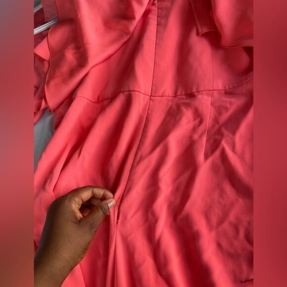 Trina Turk Women’s Coral Crepe Josephine Cold-Shoulder Ruffle Jumpsuit. … - Picture 14 of 14